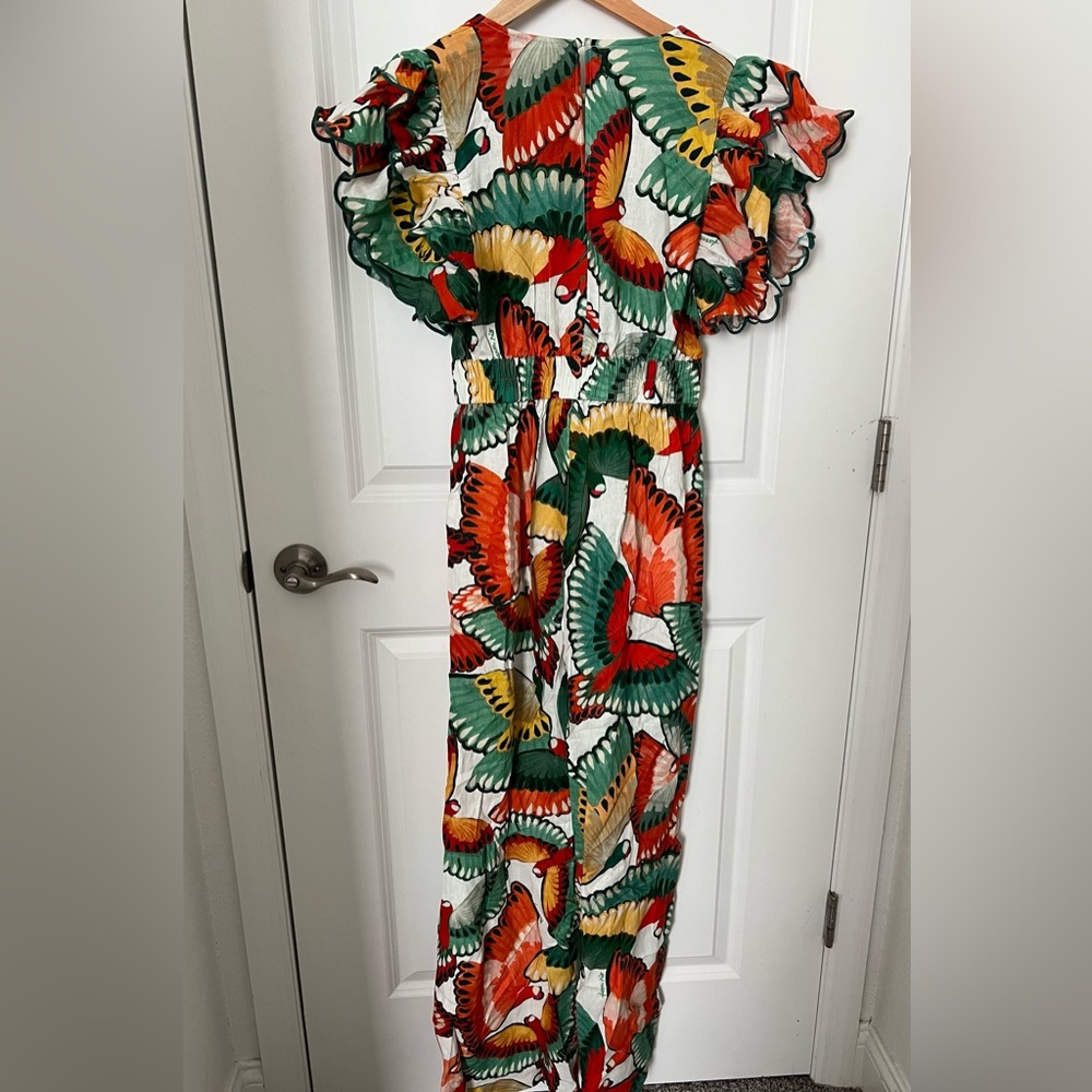 Farm Rio Ruffle-Sleeve Linen Jumpsuit - Picture 11 of 11